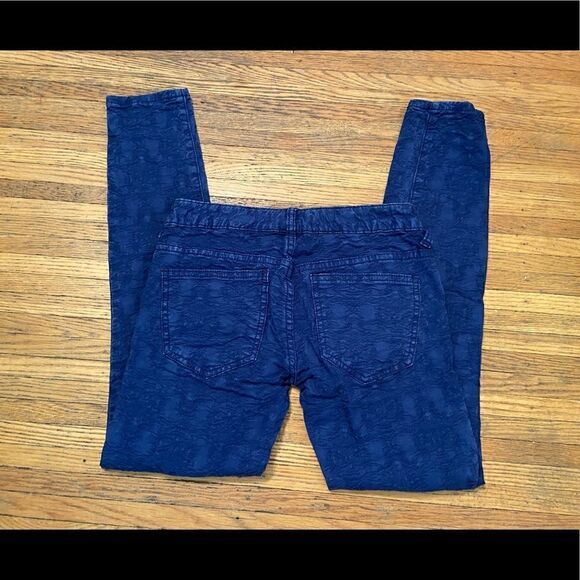 Free people navy blue embroidered skinny pants - Picture 4 of 4